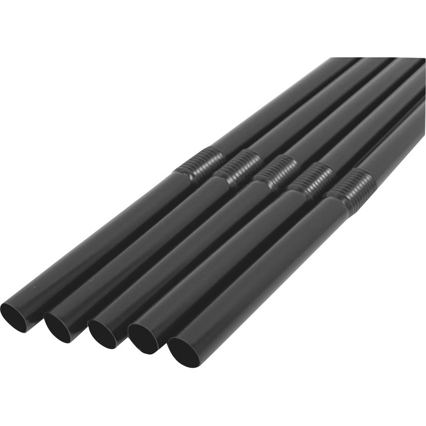 First.B486 【国産】ジュース用バイオマスストロー6mm×21cmフレックス 黒(包装なし/500本入) 大一産業 10000個入 バラ