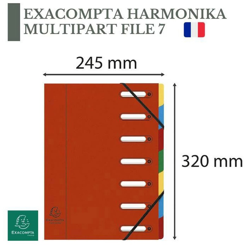 EXC55075E マルチパートファイル 7分割 EXACOMPTA レッド色 サイズA4 1