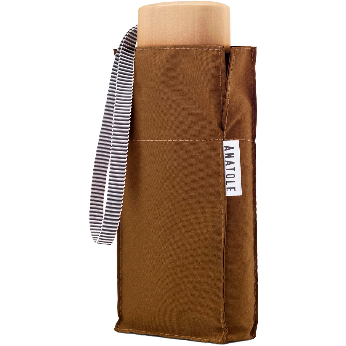 AN-SO08 折りたたみ傘 Unis Solid ANATOLE PARIS(アナトール) 手動仕様 キャラメル色 親骨長さ50cm 1本 AN-SO08