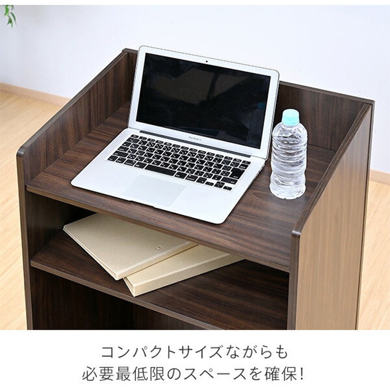 【期間セール】USBポート付き 化粧台 204-80-07 デスクのみ 訳あり品 AST-6040(WH) 演説台 演台 キャスター付き YAMAZEN(山善) 高さ1090mm幅