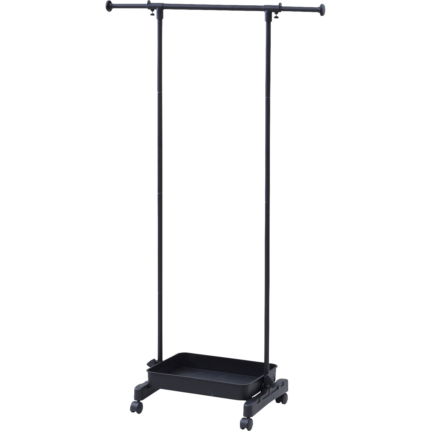 CTH-1B(ABK) ハンガーラック 耳伸び カゴ付き キャスター付き