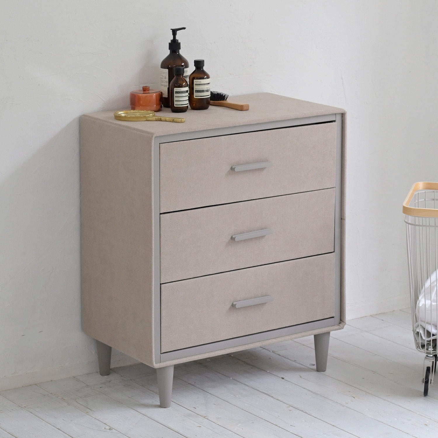 YZDFC-6070(GG) 脚付き ファブリックチェスト YAMAZEN(山善) 3段