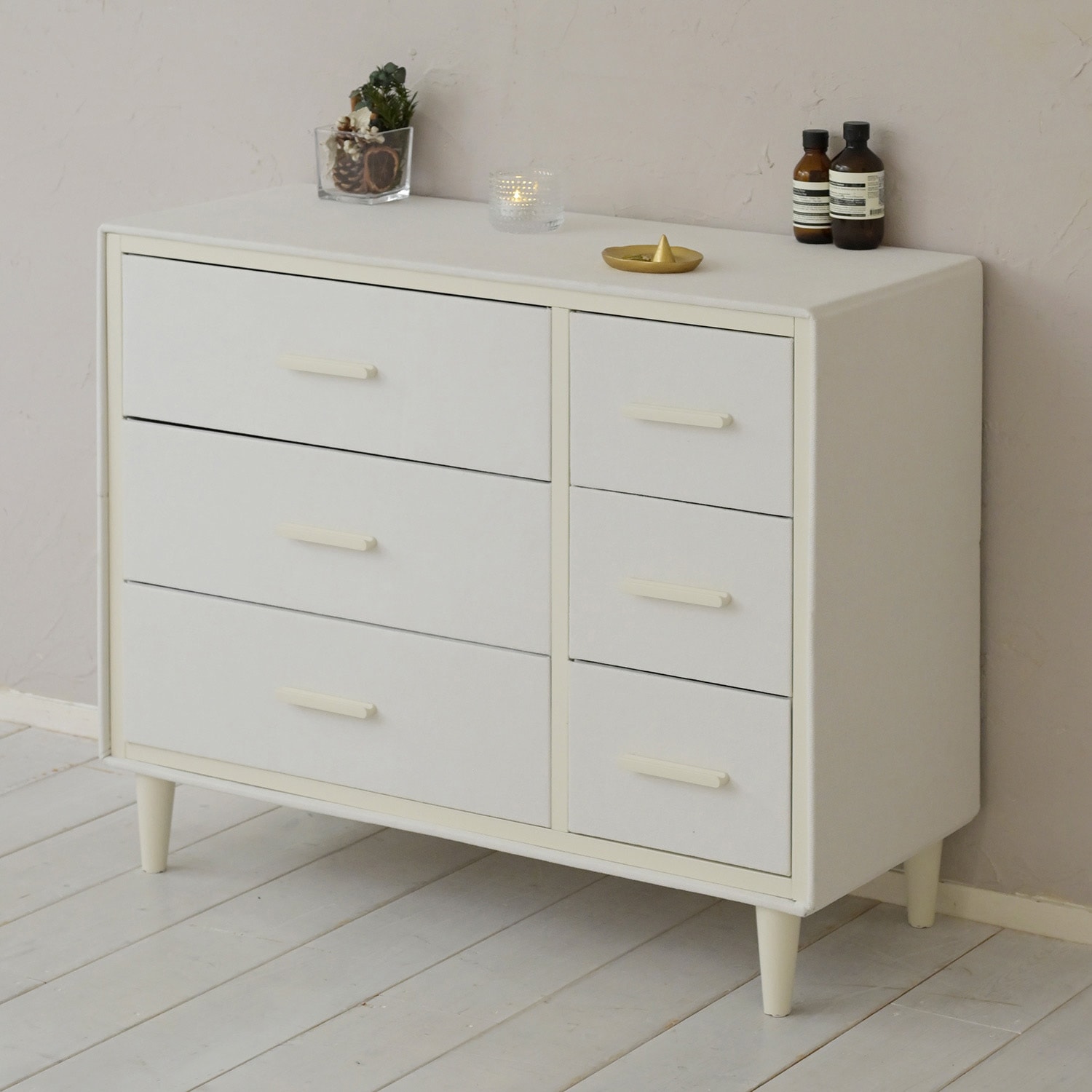 YZDFC-8570(IV) 脚付き ファブリックチェスト YAMAZEN(山善) 3段