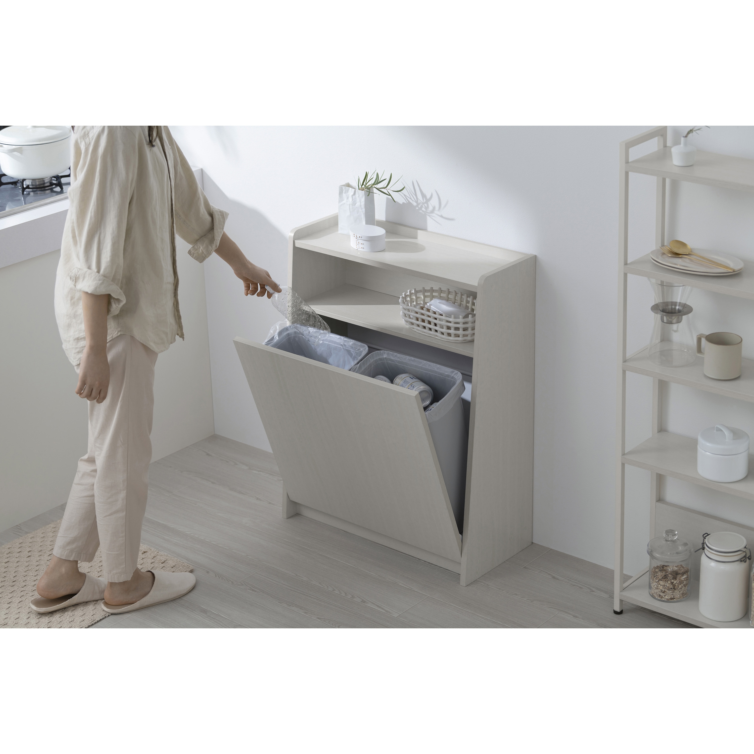 アイリスオーヤマ ウッドベールストッカー 幅63×奥29×高82cm WPS-630 ホワイト×ウッド調 ゴミ箱 分別 IRIS OHYAMA  札幌市 清田区 平岡 楽天市場】【ポイント10倍☆1日13時〜7日10時】ゴミ箱 ごみ箱 ペール