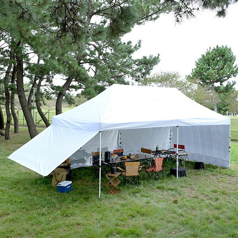 FRT-600(WH) ワンタッチタープテント 3×6m サイドシート4枚付き