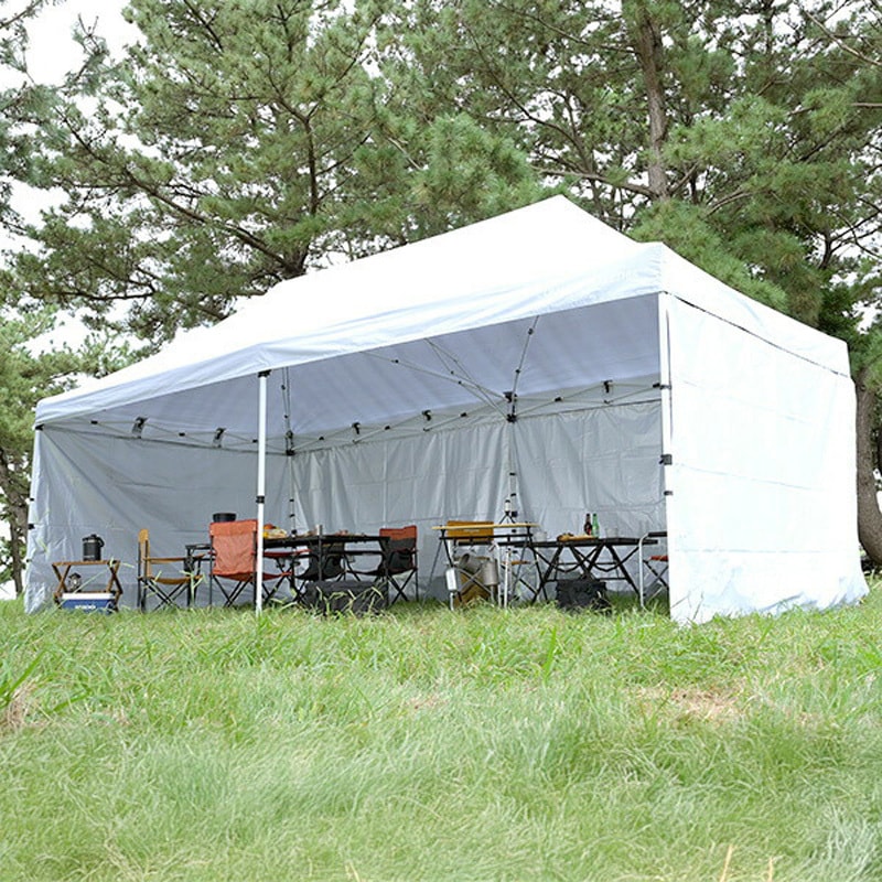 FRT-600(WH) ワンタッチタープテント 3×6m サイドシート4枚付き