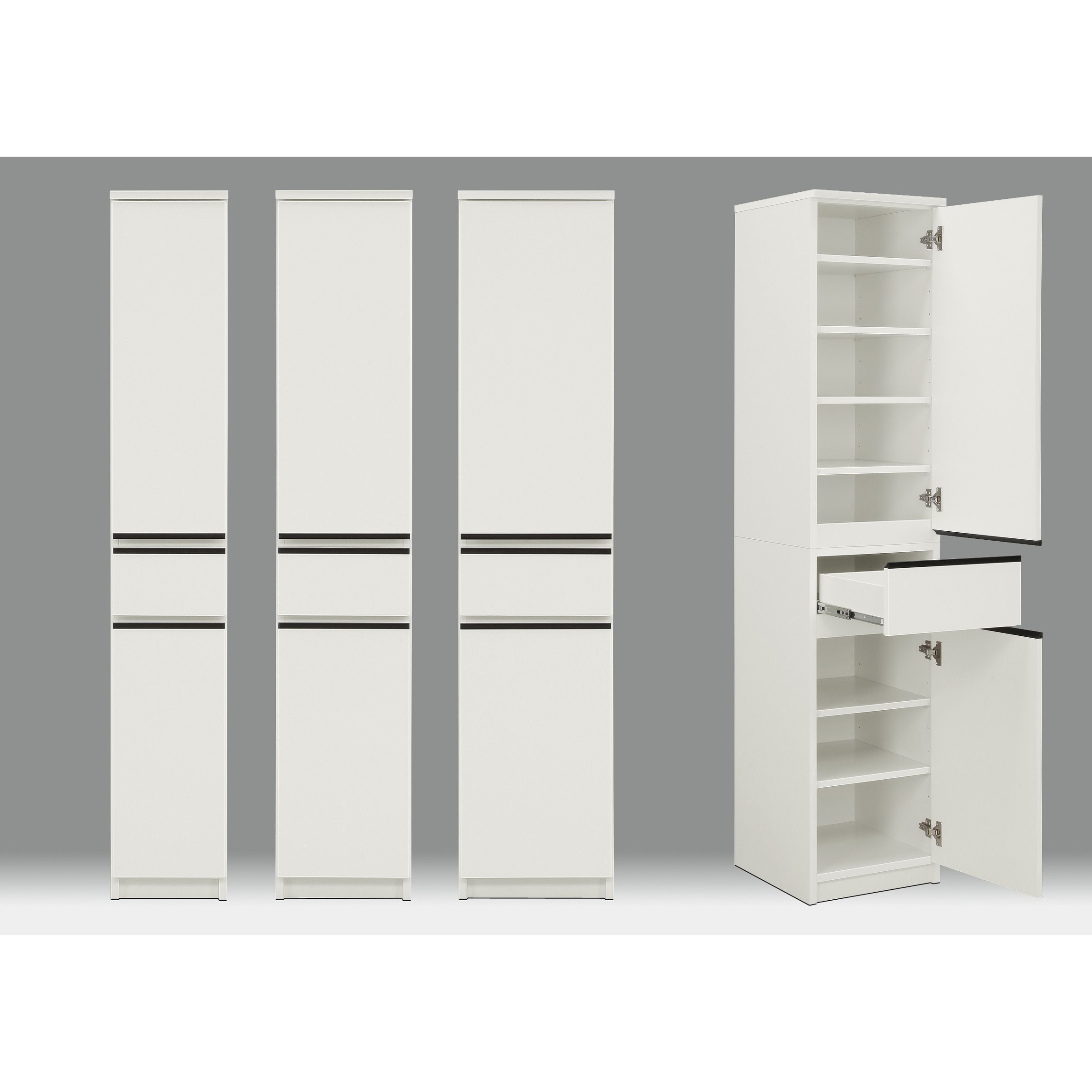 ビーン 30幅 WH色 ビーン 土井インテリヤ工業 ホワイト色 幅298mm奥行440mm高さ1800mm