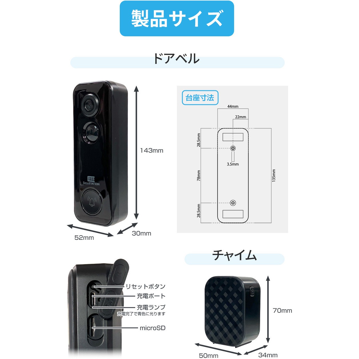 SC-MI73A-128GB SecuSTATION スマホでドアホン スマートドアベル 1台 