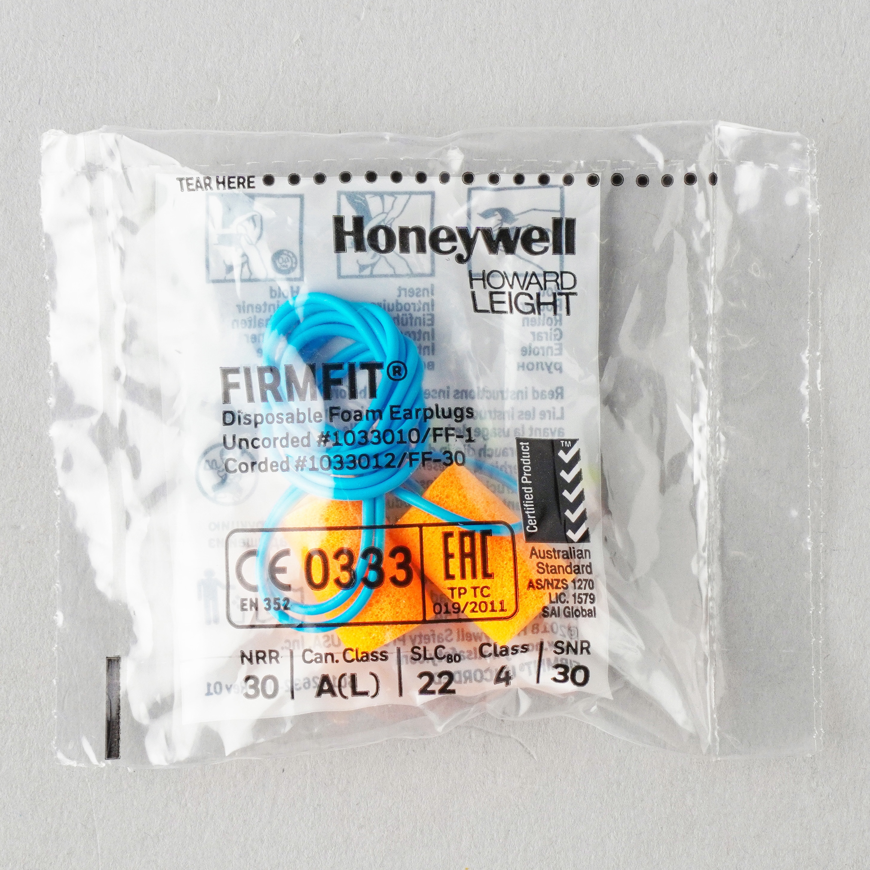 Honeywell 耳栓 ファーム・フィット コードなし 200