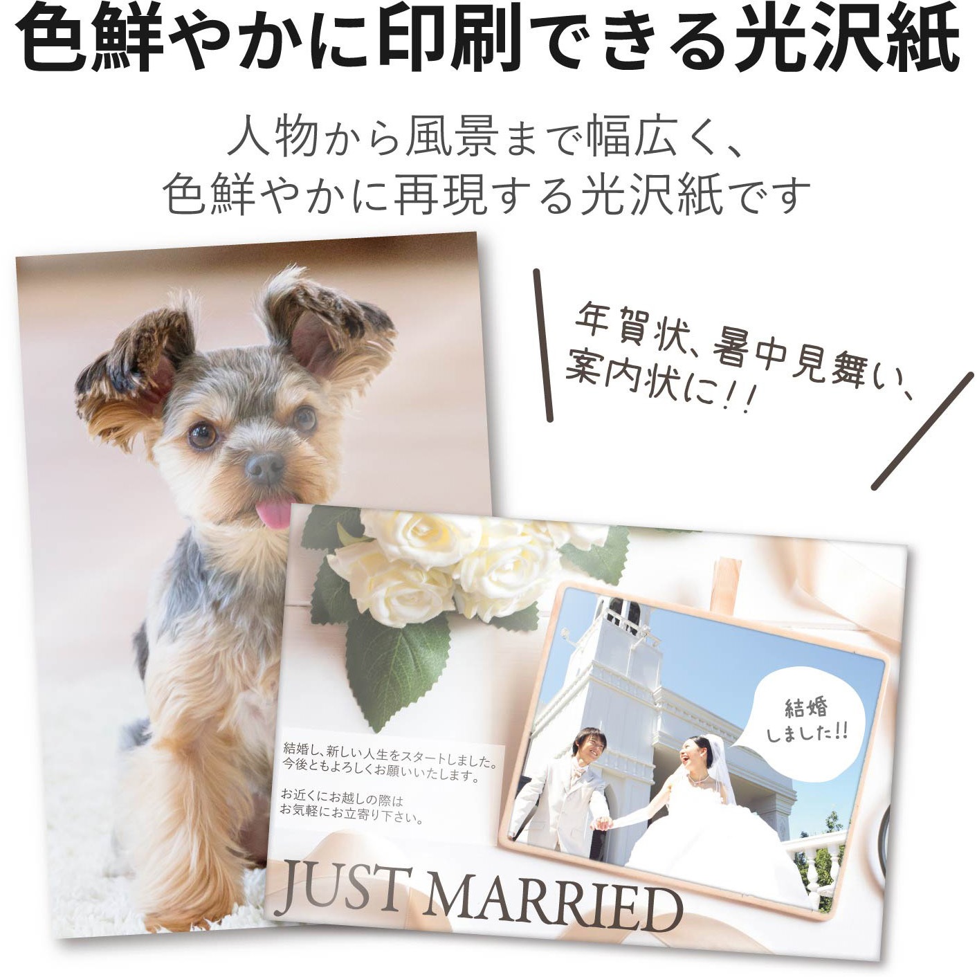 オープニング 大放出セール EJH-GANH200 はがき用紙 写真用紙 光沢 ポストカード ホワイト 紙製品