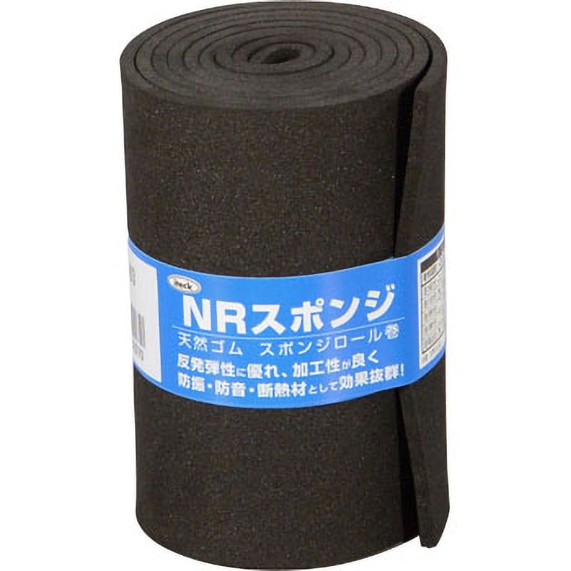 NRスポンジ 巻物 天然ゴム系製 厚さ3mm幅100mm長さ1000mm KSNR-10103