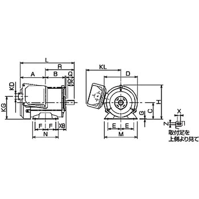 高性能省エネモータ スーパーラインプレミアムシリーズ SF-PRO形 屋外 脚取付 全閉外扇形 200/200/220/230V 極数4 出力1.5kW