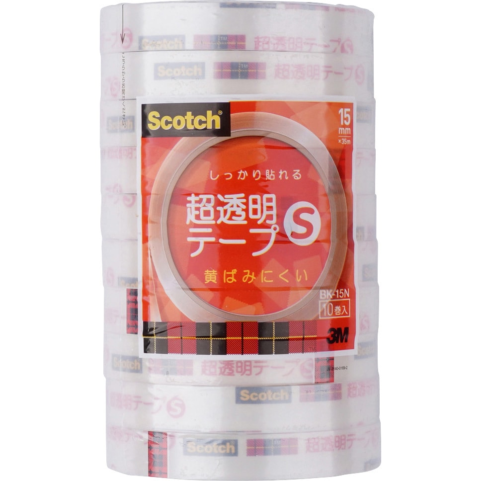 3M Scotch スコッチ 超透明テープS 工業用包装 10巻入 18mm 3M-BK