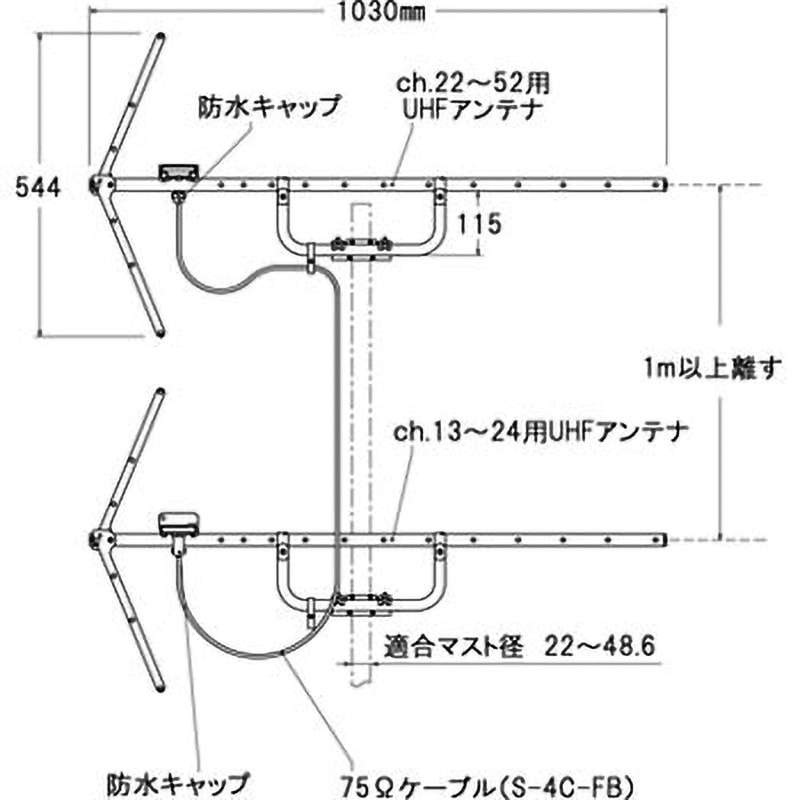 1326N-SET 京阪神地域用 UHFアンテナセット マスプロ電工 素子数14×2