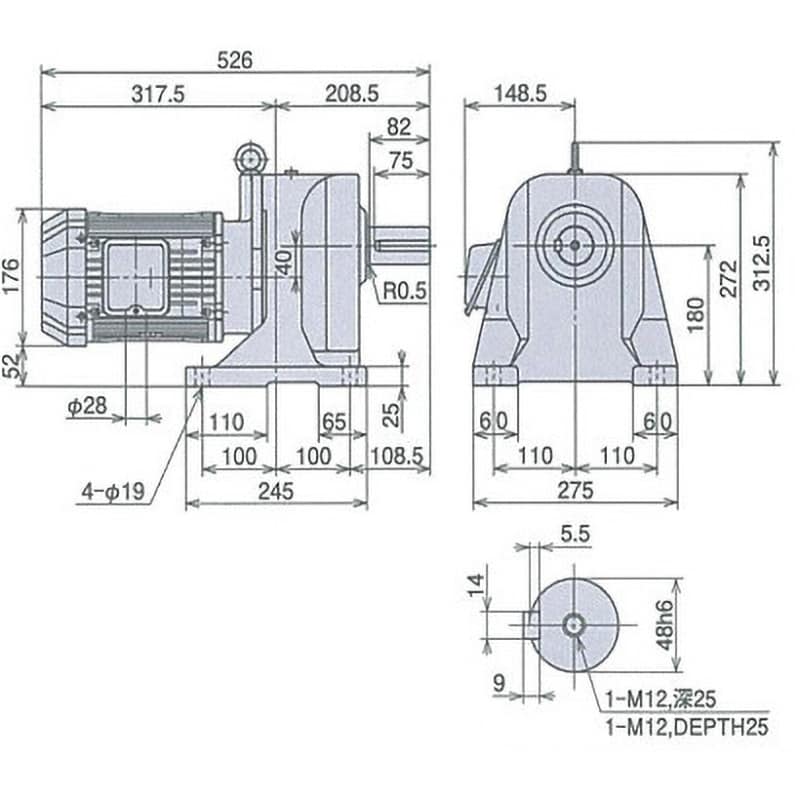 GP48-150-45 200V トップランナーギアモーターGPシリーズ (横型