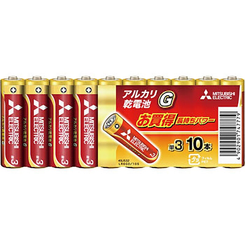 LR6GD/10S アルカリ乾電池 GDシリーズ 単3形 1パック(10本) 三菱電機 【通販サイトMonotaRO】