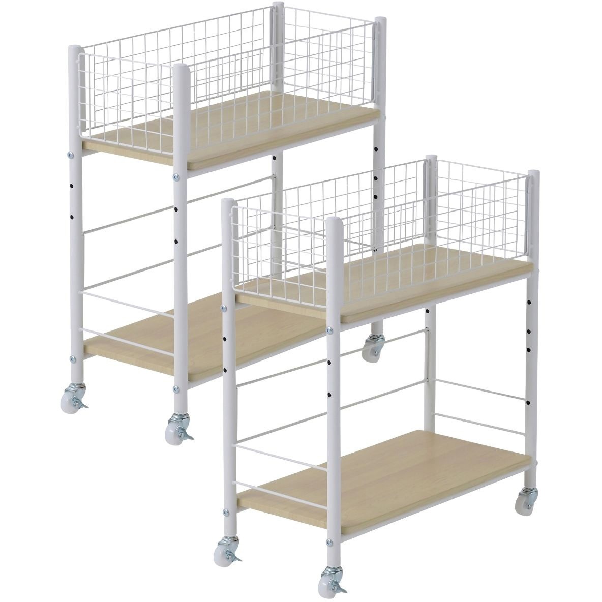 NOSR-5726(NM/NMW)×2 収納ラック ワゴン キャスター付き 奥行57.5 高さ