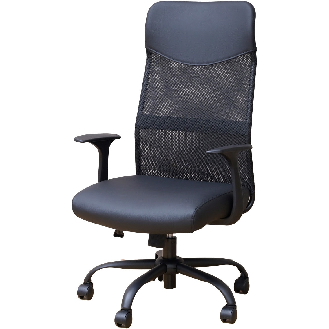 ハイチェア HMC-P992H(BK) 爽快メッシュ オフィスチェア YAMAZEN(山善) ブラック色