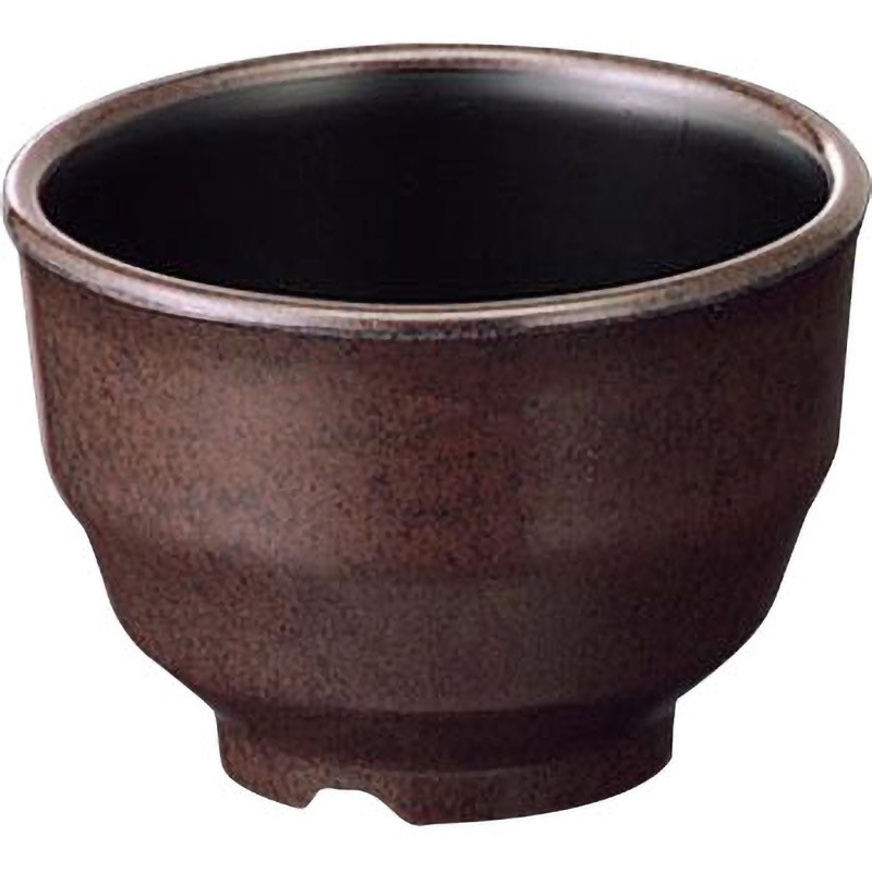C 29 空草土 厚口湯呑 マルケイ(国際化工) 容量200mL ブラウン/黒色 C