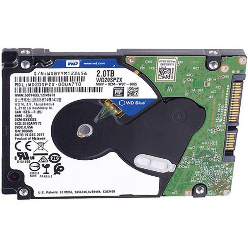 WD20SPZX 内蔵ハードディスク 2.5インチ WD Blue Western Digital(ウエスタンデジタル) インターフェイスSATA  ディスク回転数5400min<sup>-1</sup>[r.p.m] 容量2TB WD20SPZX - 【通販モノタロウ】