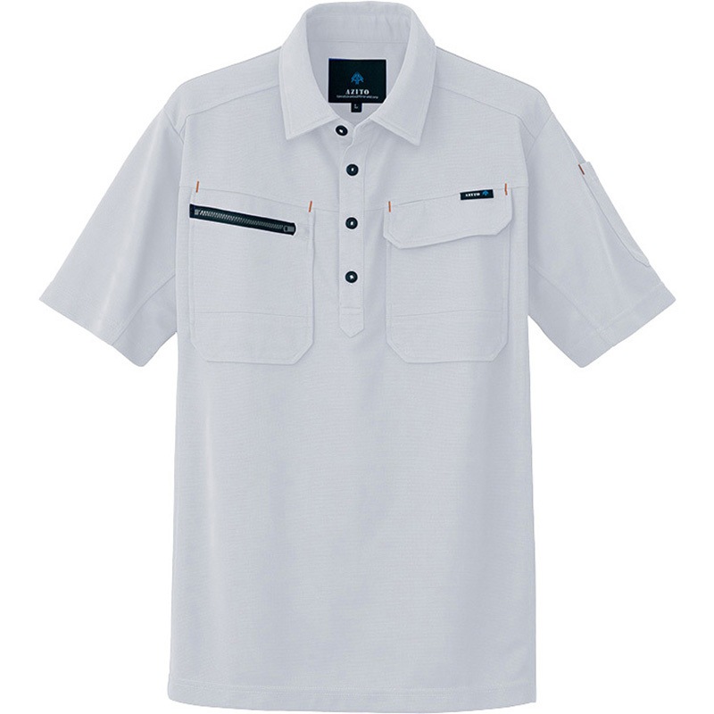 10609 半袖ポロシャツ(男女兼用) アイトス シルバーグレー色 サイズ6L