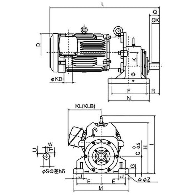 GM-LJPB-11kw-1/3 ギヤードモーター GM-LJPシリーズ(脚取付形) 三菱電機 三相 屋内 ブレーキあり 出力11kW