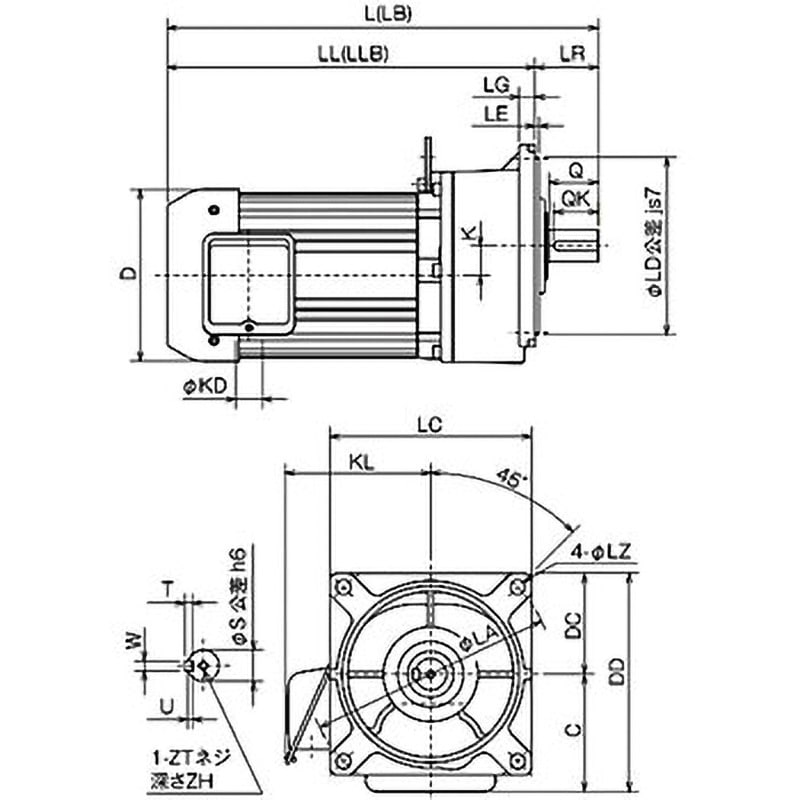 GM-SPFB-0.75kw-1/5 ギヤードモーター GM-SPシリーズ(フランジ形) 1台