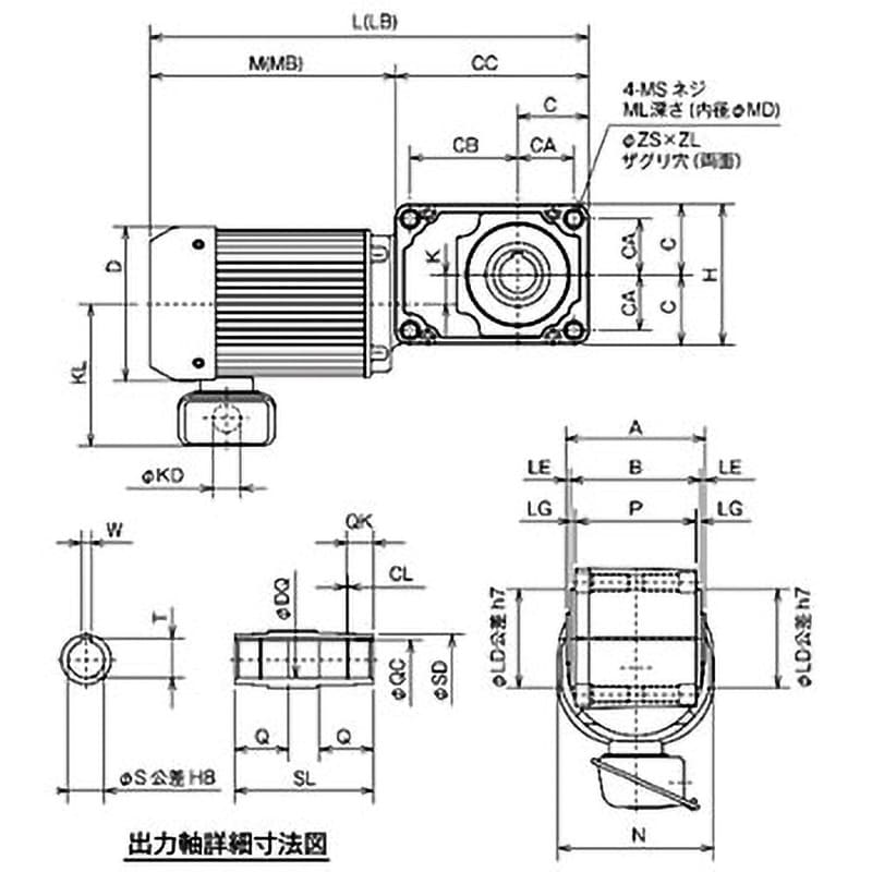 ギヤードモーター GM-SSYPシリーズ(フランジ・フェースマウント共用) 三相 屋内 ブレーキあり 出力0.75kW