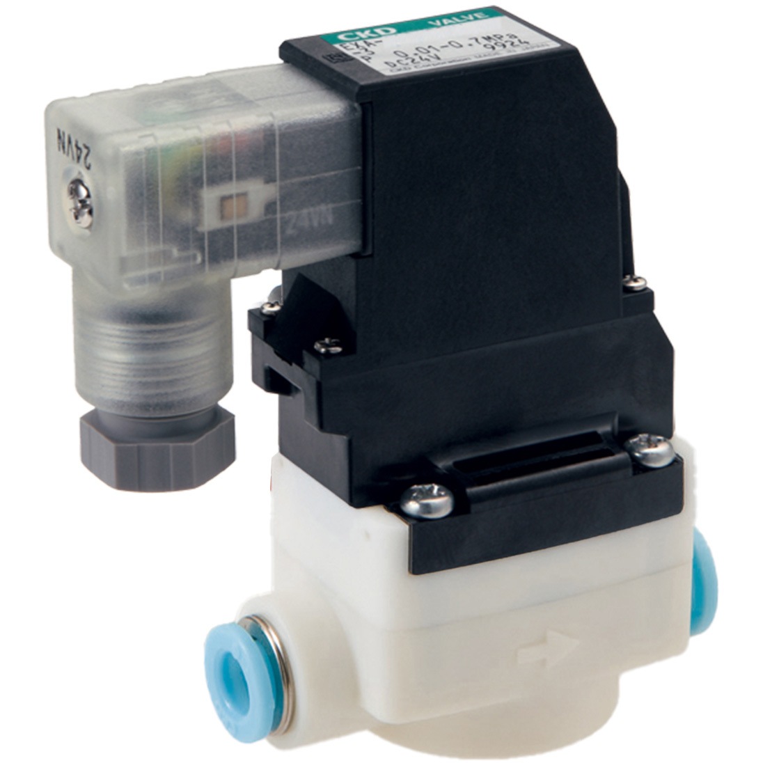 EXA-C6-H2H-1 圧縮空気用パイロット式2ポート電磁弁 禁油仕様 CKD NC(通電時開)形 接続口径ワンタッチ継手Φ6  EXA-C6-H2H-1