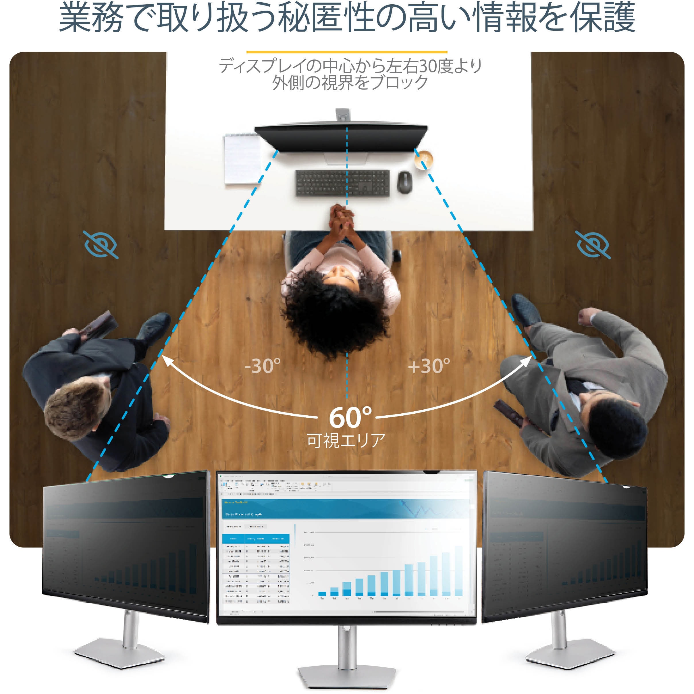PRIVSCNMON34W のぞき見防止プライバシーフィルター/着脱式/34インチワイドモニター用/21：9アスペクト比対応/光沢&つや消し加工面/覗き防止ブルーライトカット保護カバー/左右30度の視野角 1個 StarTech.com 【通販モノタロウ】