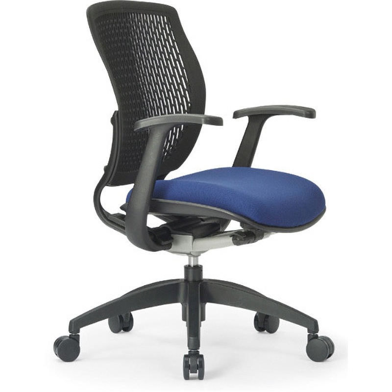 MA-1515(FG3)BU-WHT オフィスチェア MA-1500シリーズ ローバック T型肘タイプ アイコ 材質樹脂脚 布地(防汚性布張り)