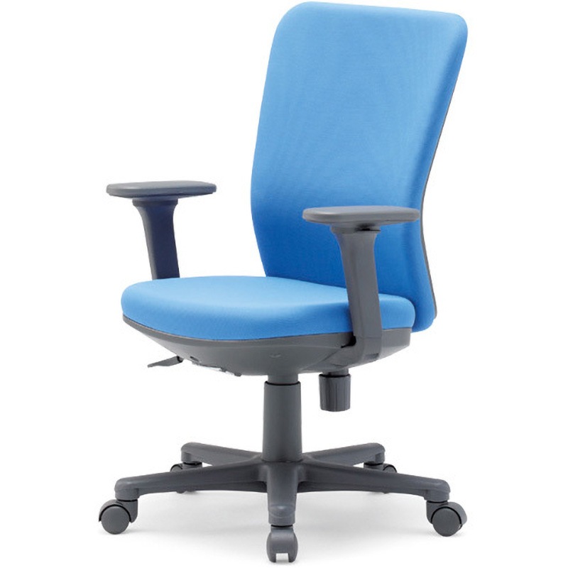 チェア ミドルバック可動肘タイプ ブルー 布張り OA-1255AJ(FG3)BU 1個