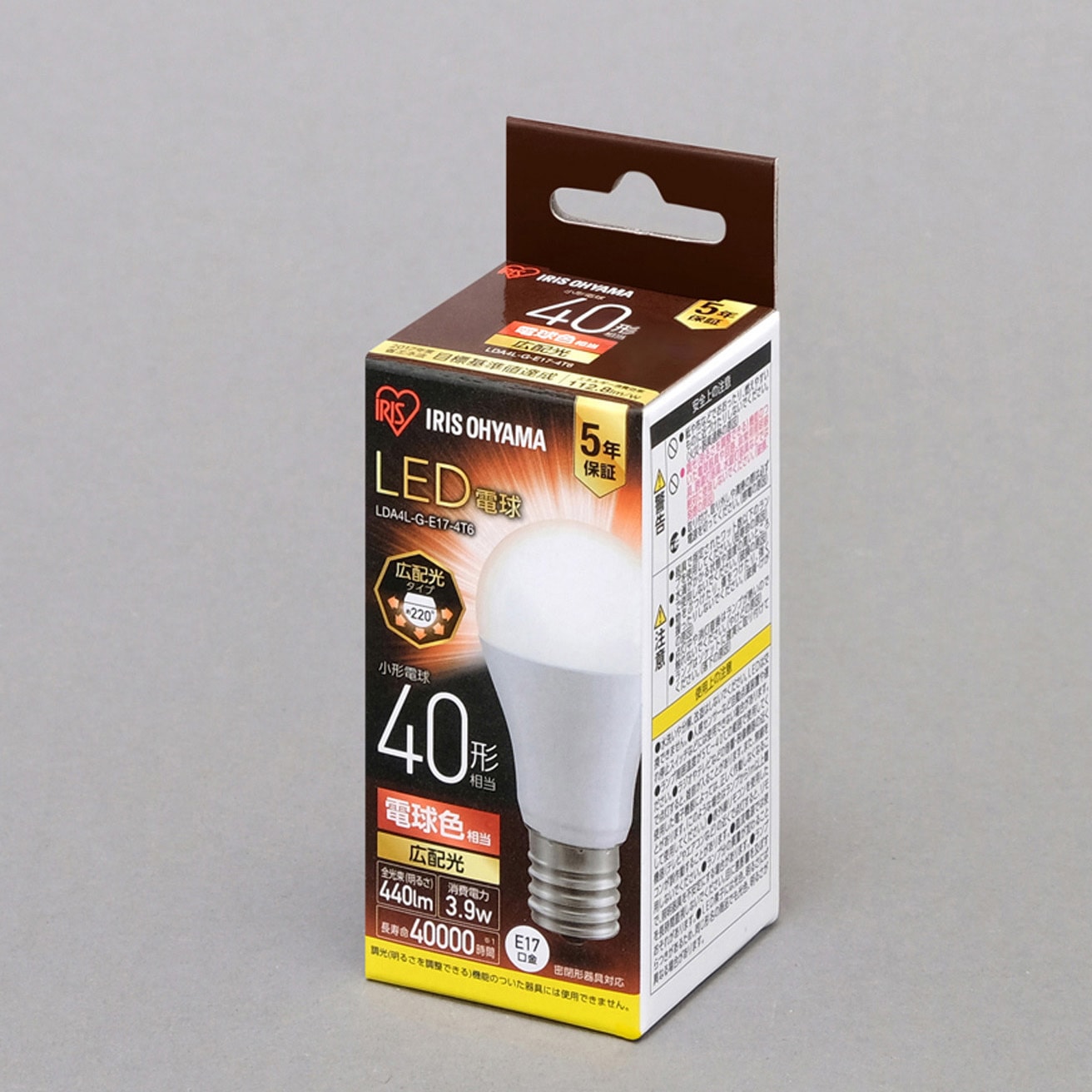 LDA4L-G-E17-4T6 LED電球 E17 広配光 T6 アイリスオーヤマ 電球色相当