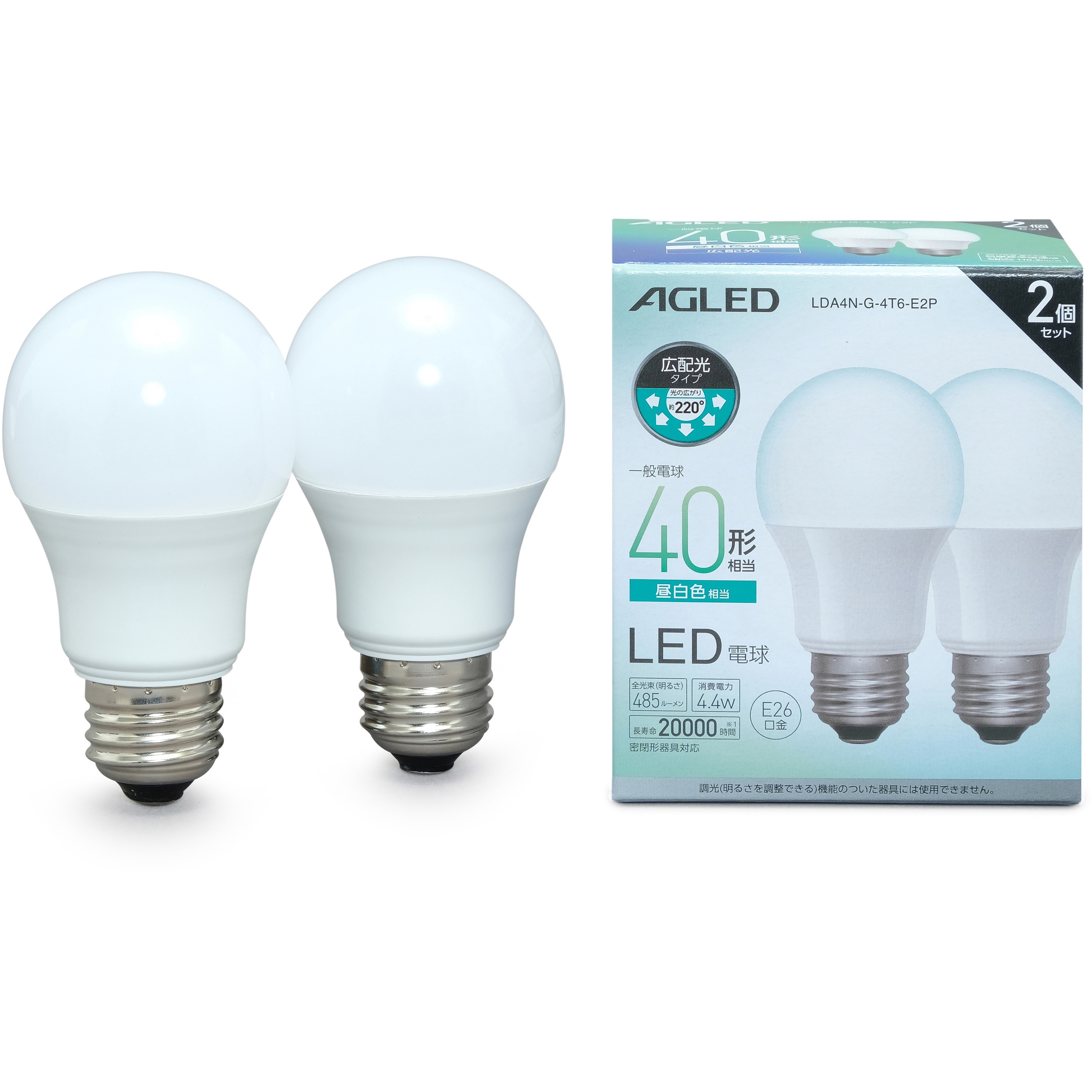 LDA4N-G-4T6-E2P LED電球 E26 広配光 20000時間タイプ T6 アイリス