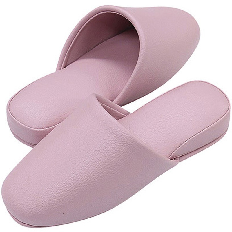 スリッパ 抗菌カラーテンダー・6足入 前閉じ ストロング PVC(塩化ビニル樹脂)レザー ピンク色 全長27cmフリーサイズ 1袋(6足)