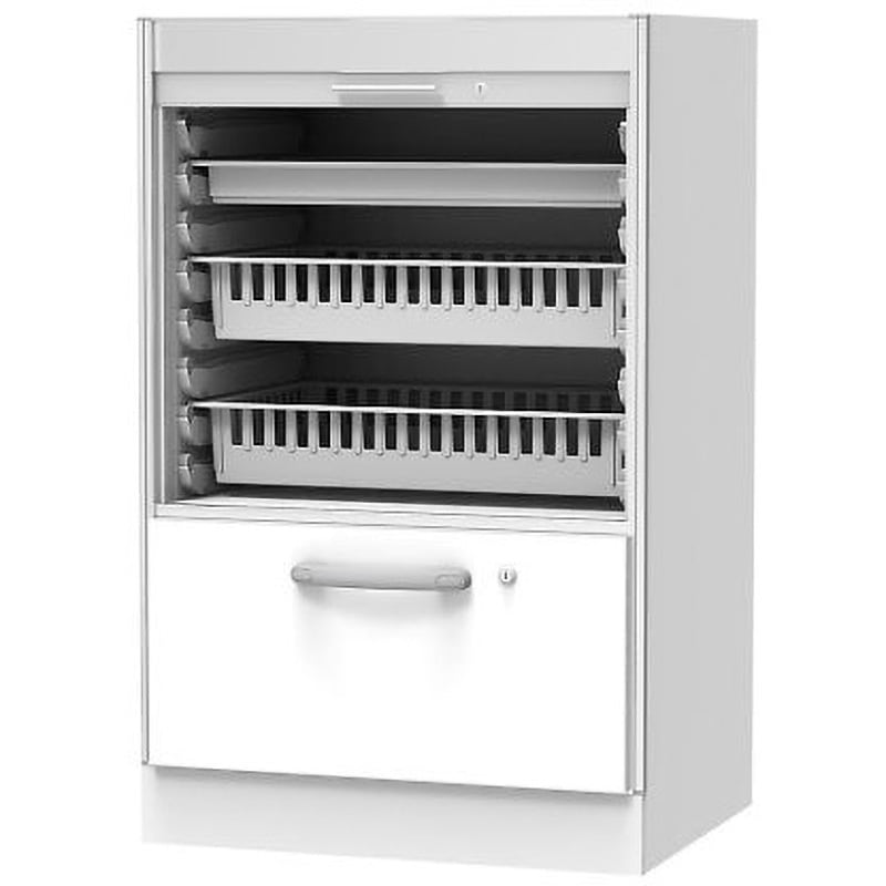 SL-TL 材料キャビネット ロータイプ・トレイ収納+引出 SL-TLシリーズ ナビス(アズワン) シャッタータイプ 1個