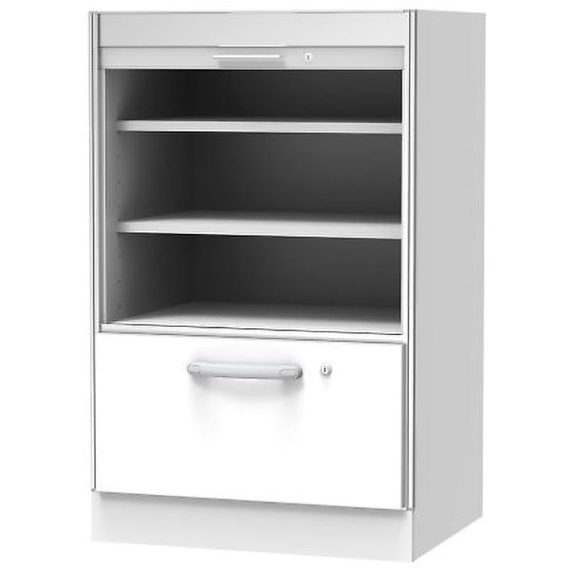 SL-SL 材料キャビネット ロータイプ・棚板+引出 66SL-SLシリーズ ナビス(アズワン) シャッタータイプ  1個 184,900円