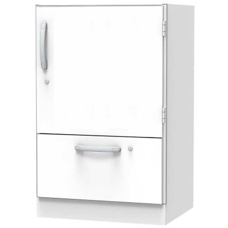 SL-SL 材料キャビネット ロータイプ・棚板+引出 66SL-SLシリーズ ナビス(アズワン) 片開き扉タイプ  1個