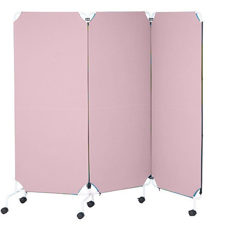 連結パーテーション 基本体 3連 2100×400×1800mm ナビス(アズワン) ピンク色  1台