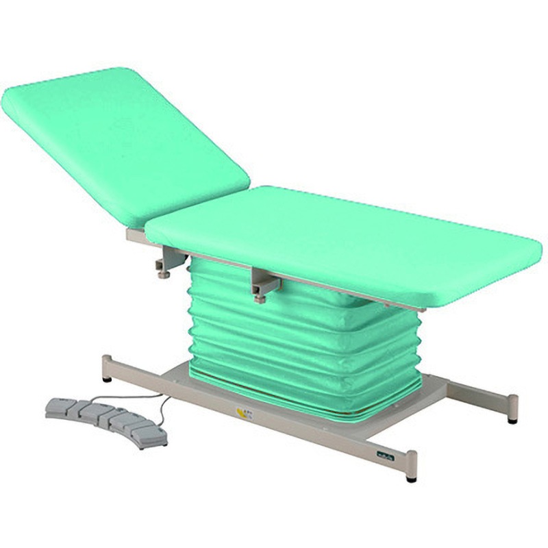 ATE-6518LG-BR カラフル電動診察台 背上げ付 650×1800mm ATE-6518-BRシリーズ ナビス(アズワン) ライムグリーン色  1台