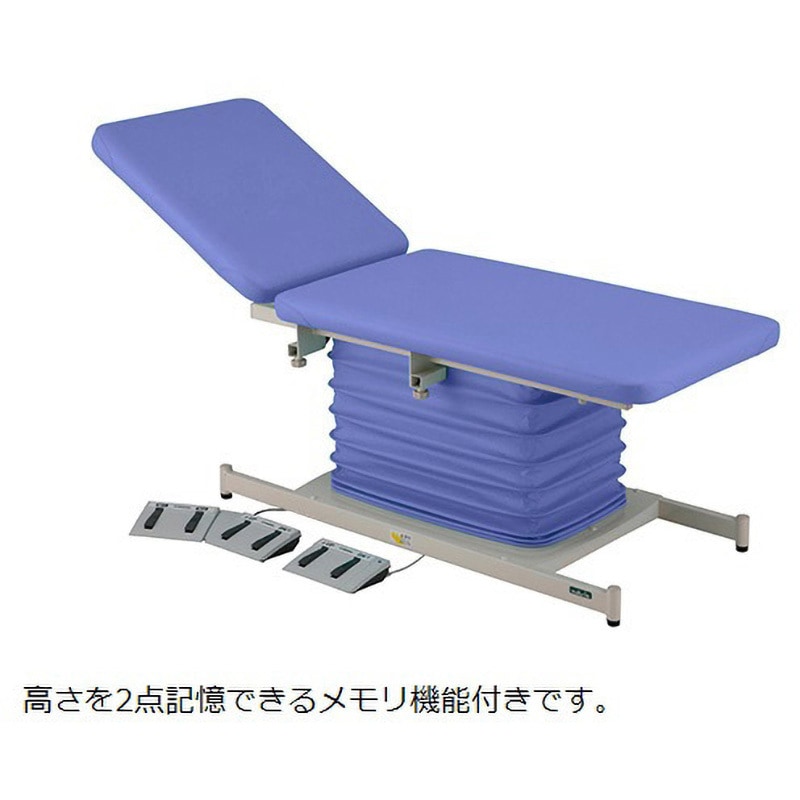 ナビス　カラフル電動診察台　スタンダード　メモリ付　650×1900mm　スカイブルーATE-6518SB-M