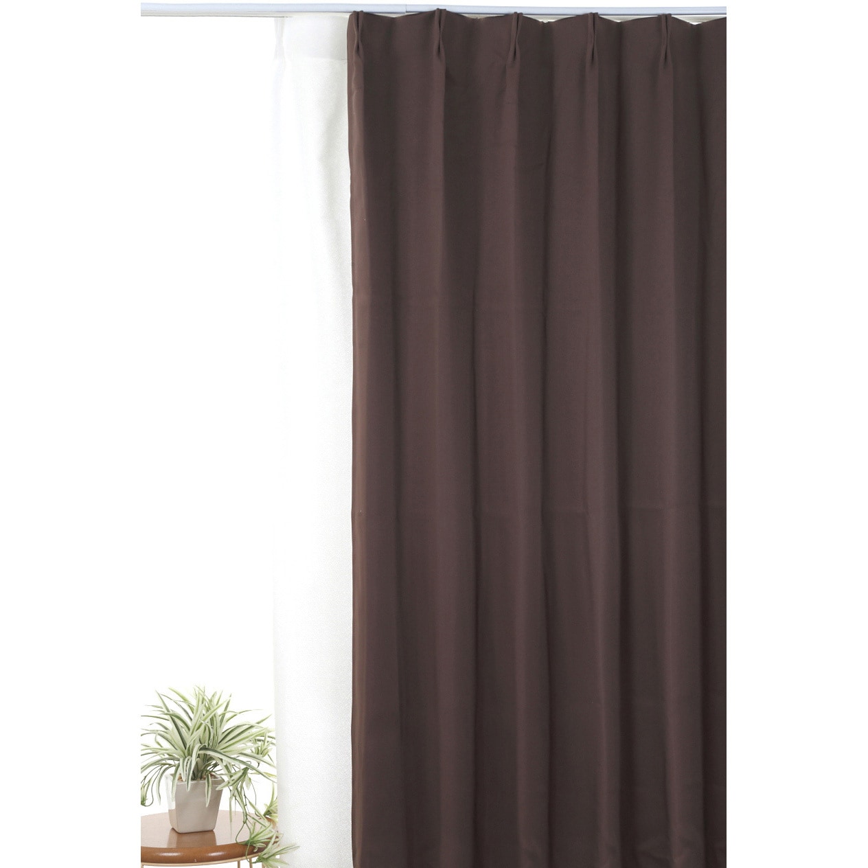da1108-135-135-2-ダークブラウン 防炎遮光1級カーテン フォレスト