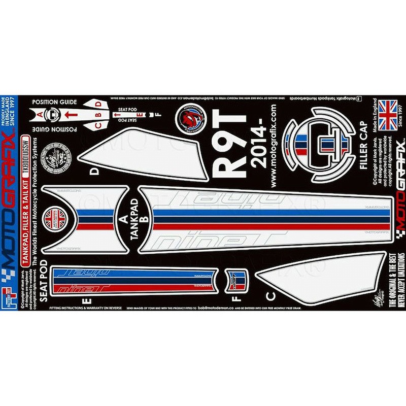 TKB001UGSW Tank Pad Protector & Rear Seat Pad MOTO GRAFIX (モトグラフィックス) 適合車種BMW R Nine T(14-18)