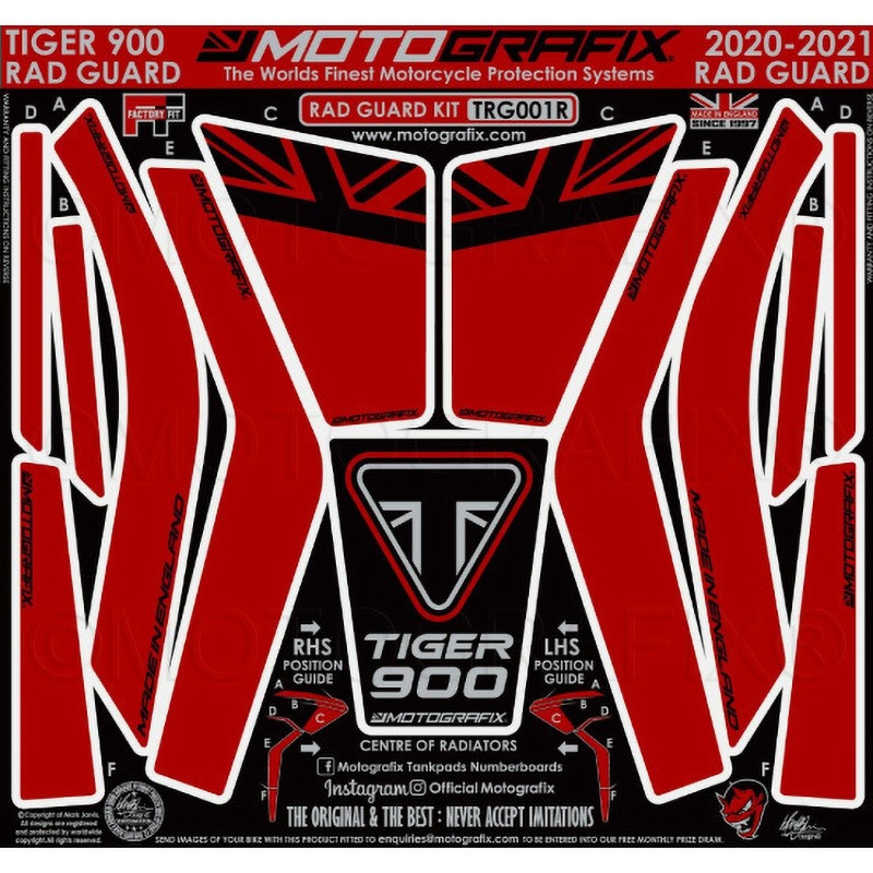 TRG001R Radiator Guard Protection MOTO GRAFIX (モトグラフィックス) 色Red with Black & Metallic Silver   TRG001R