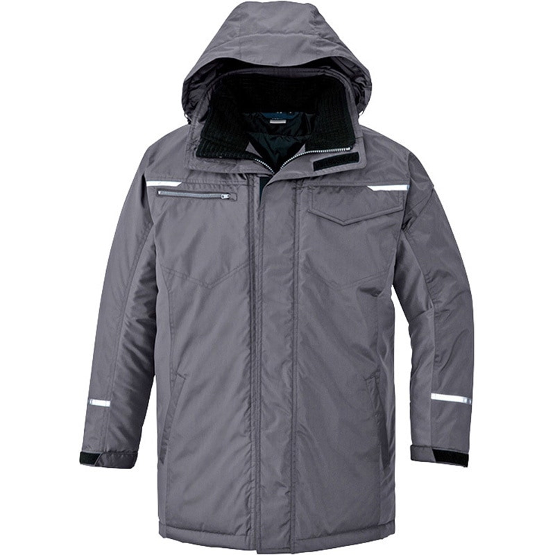 9365 制電防寒コート(男女兼用) アイトス グレー色 M着丈81cm