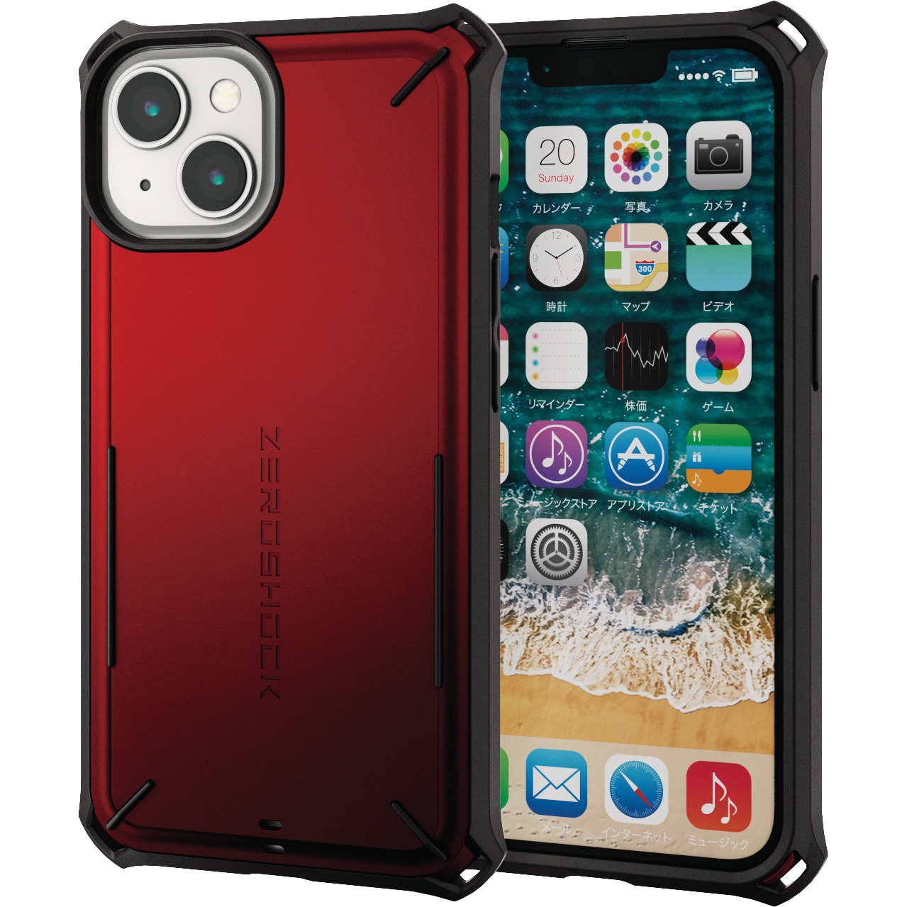 PM-A22AZEROSRD iPhone14/13 ケース カバー ハイブリッド 耐衝撃