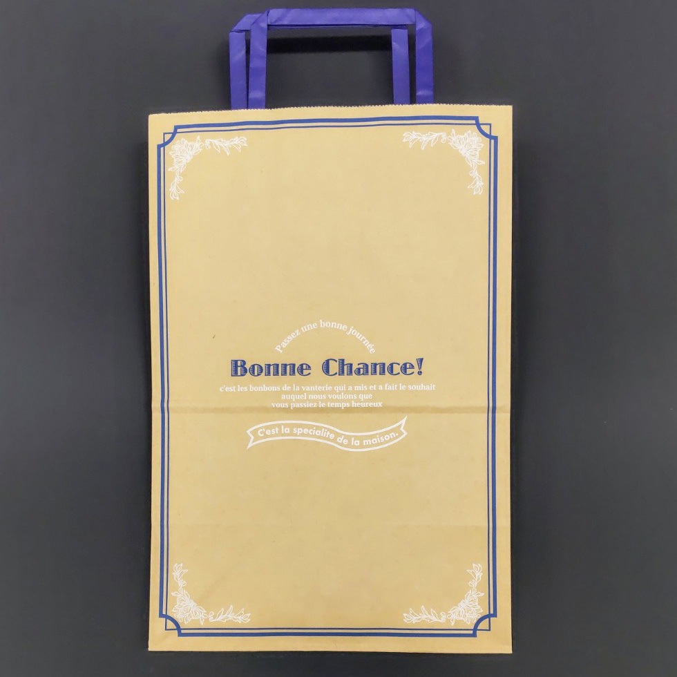 0124206 紙手提げ袋 ラッピーバッグ(ギフト用) 福助工業 ボヌール柄 幅220mmマチ150mm高さ325mm 1ケース(6袋×50枚)