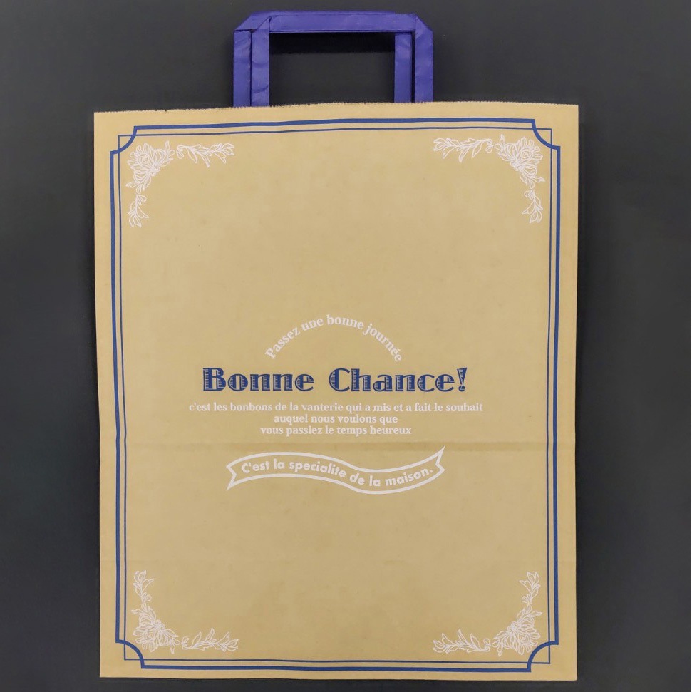 0124281 紙手提げ袋 ラッピーバッグ(ギフト用) 福助工業 ボヌール柄 幅300mmマチ150mm高さ355mm 1ケース(6袋×50枚)