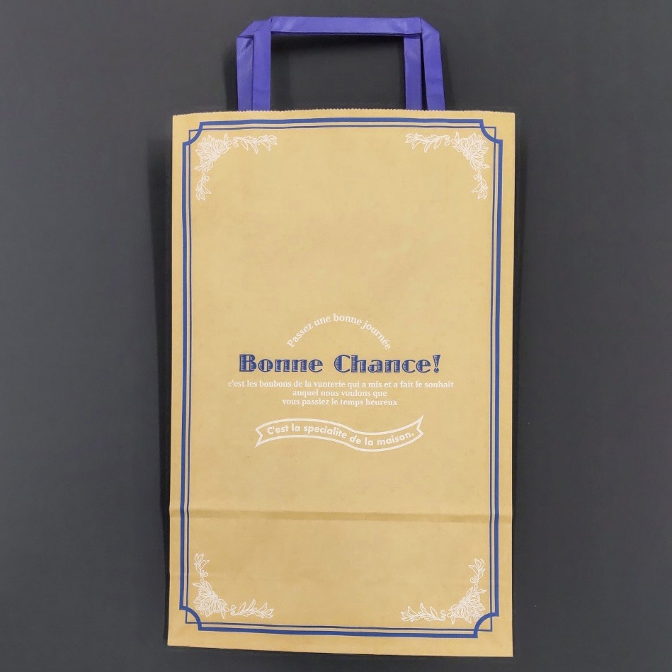 0124168 紙手提げ袋 ラッピーバッグ(ギフト用) 福助工業 ボヌール柄 幅200mmマチ80mm高さ310mm 1ケース(8袋×50枚)