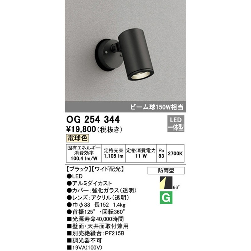 OG254344 エクステリアスポットライト 1台 ODELIC(オーデリック 